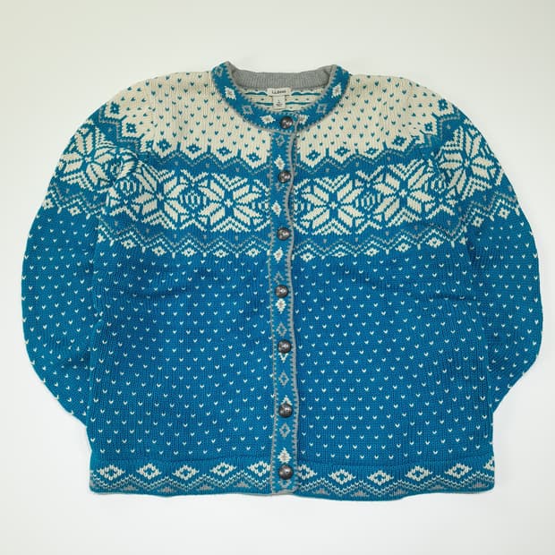 CL312 S 엘엘빈 90s 코튼 노르딕 버드아이 니트 가디건