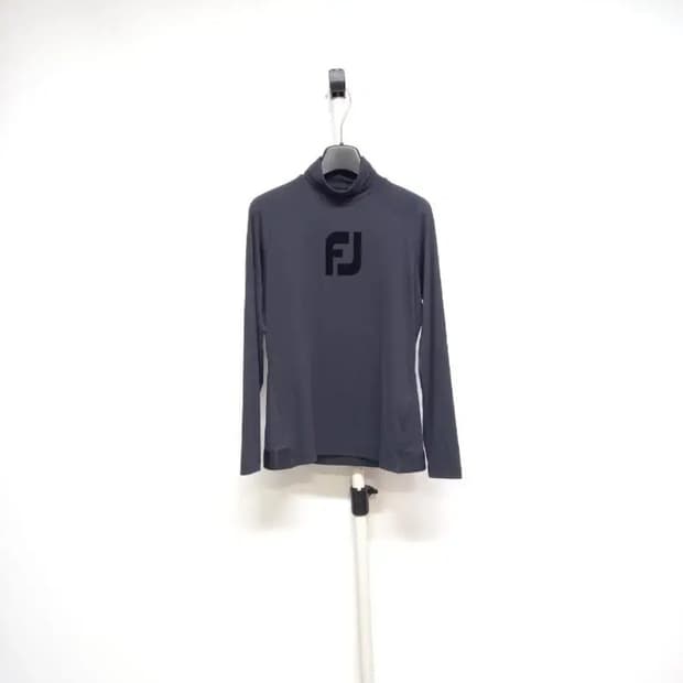 풋조이 골프 춘추 블랙 하이넥 사방스판 티 66