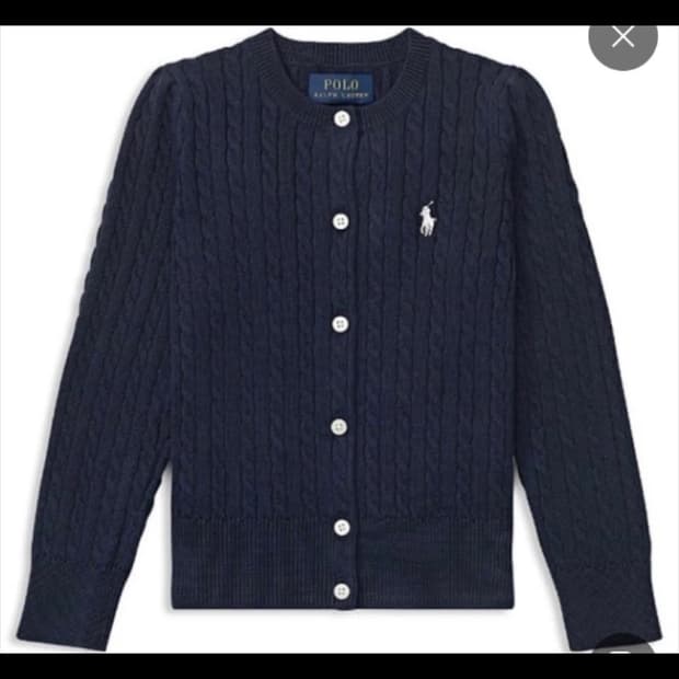 폴로 랄프로렌 걸즈 가디건 네이비