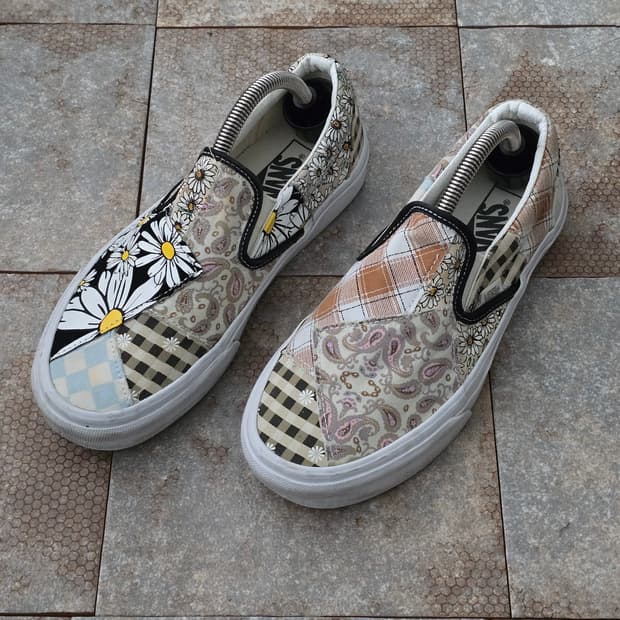 (245)반스 메도우 패치워크 슬립온 