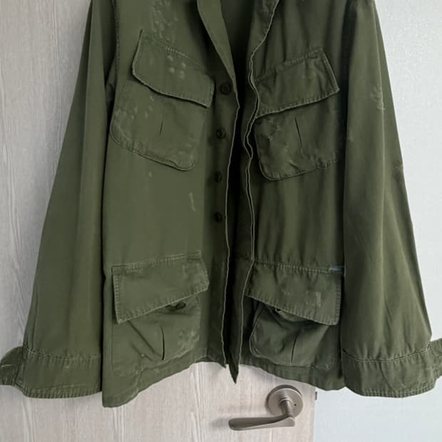 폴로 립스탑 유틸리티 오버셔츠 퍼티그자켓