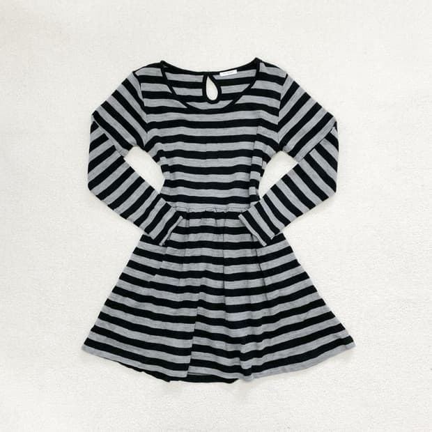 Y2k 갸루 쇼콜라 스트라이프 니트 원피스