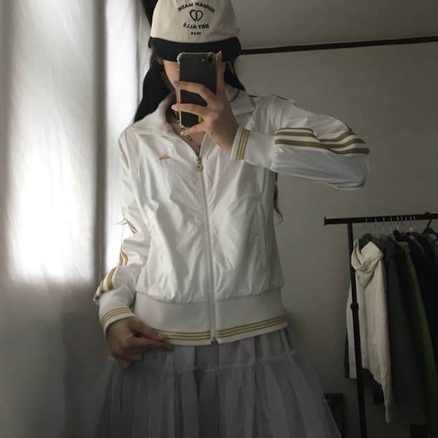 아디다스 화이트 골드 바람막이