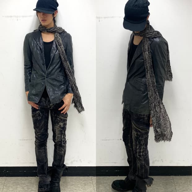 (ABAHOUSE)3-Button Cow Leather Jacket