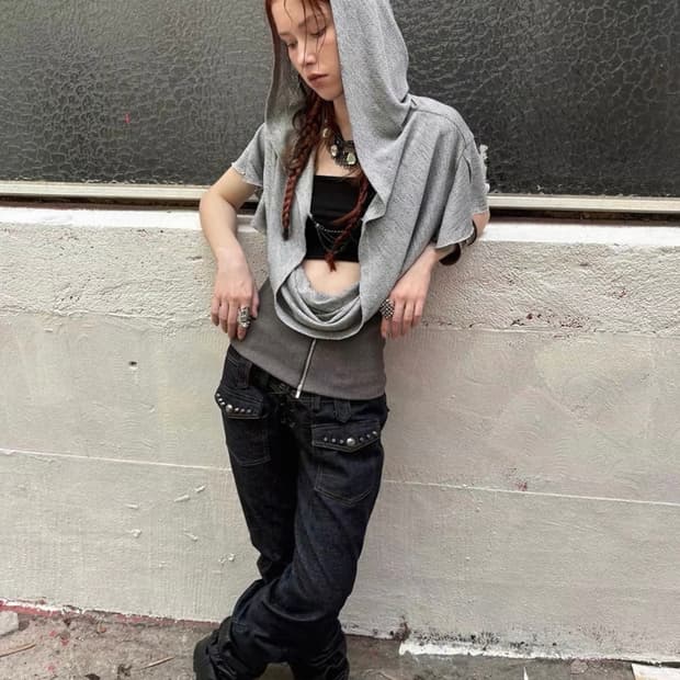 더블펀치 드레이프 티