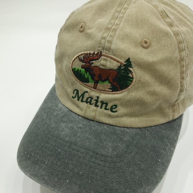 빈티지 Maine Moose 워시드 투톤 볼캡 P1932