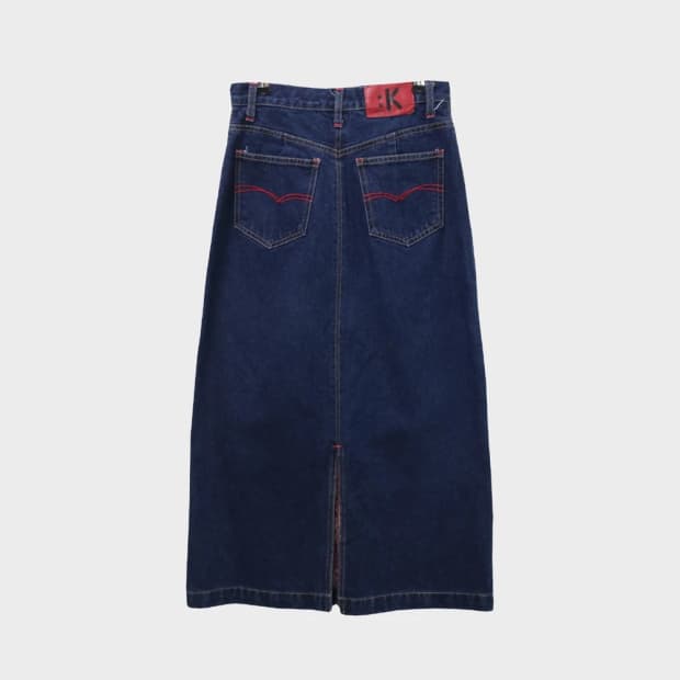 진청 데님 롱 스커트 61437