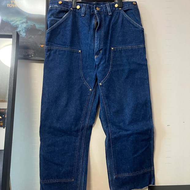 90s made in USA 빈티지 칼하트 더블니 데님 팬츠