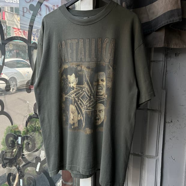 90's OG 메탈리카 티셔츠 자이언트 택 빈티지 밴드티 밴드티셔츠