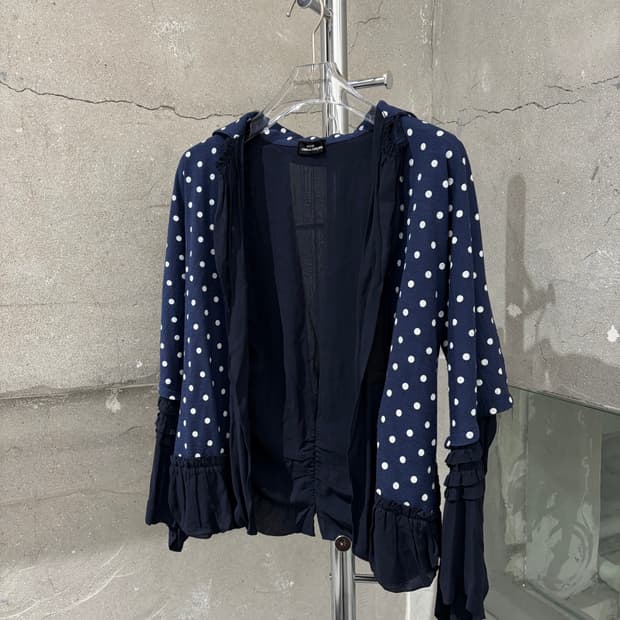 꼼데가르송 트리콧 Polka Dot Frill Cardigan
