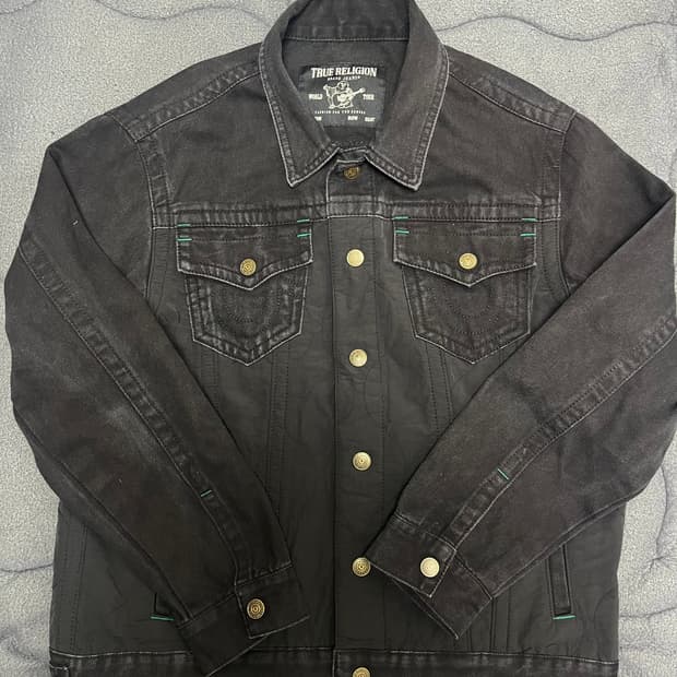 [L] 트루릴리전 흑청 데님 트러커 자켓