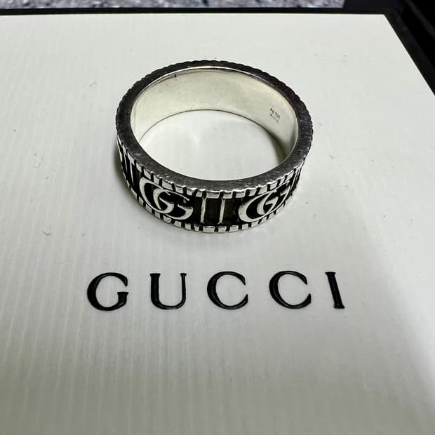 [22호] 구찌 GG 마몽 와이드링 마몬트링 실버반지