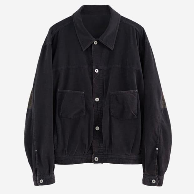 [2] 폴리테루 유즈드 트러커 자켓 다크퍼플네이비