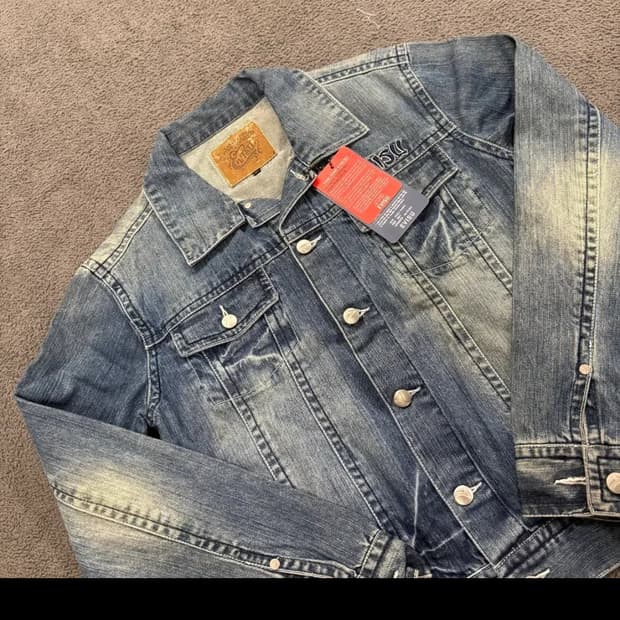 [정품/M] EVISU 에비수 데님 청자켓 데미지 워싱 c1