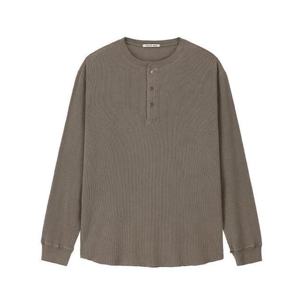 아트이프액츠 와플 헨리넥 머드 브라운 L