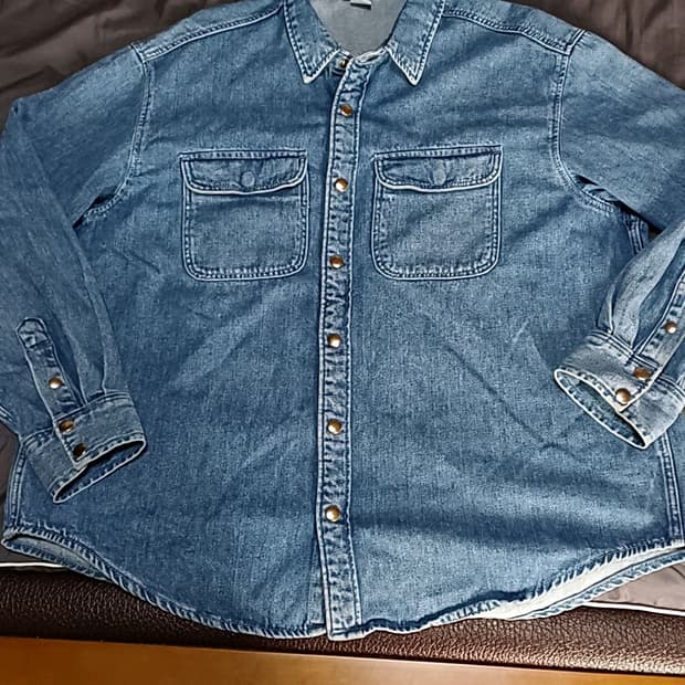 H&M 오버핏데님남방 M 가슴64 기장75