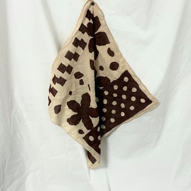 브라운 플리워 스카프 brown flower scarf