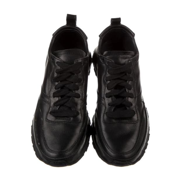 앤 드뮐미스터 Vitello Olio Nero 가죽 스니커즈 브랙 230