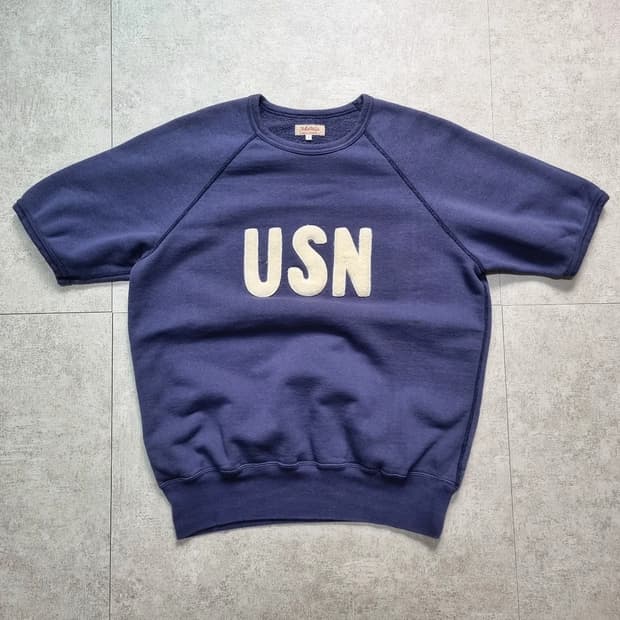 The Real McCoys USN 반팔 스웻셔츠 미사용품