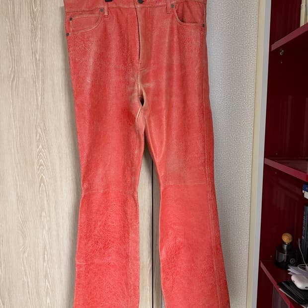 GUESS USA Crackle Lamb Leather Pants