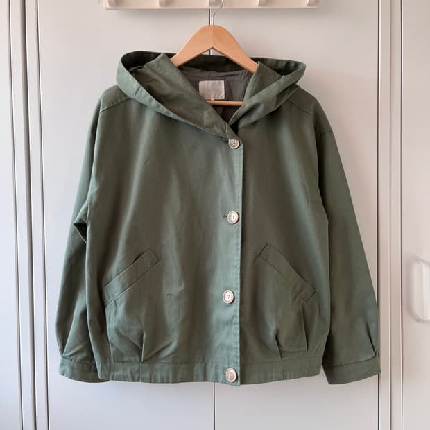 ehka sopo 모리걸 버튼 후드 야상 자켓 