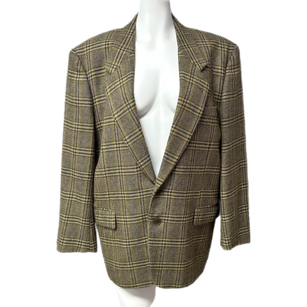 크리스찬디올 울 체크 싱글자켓