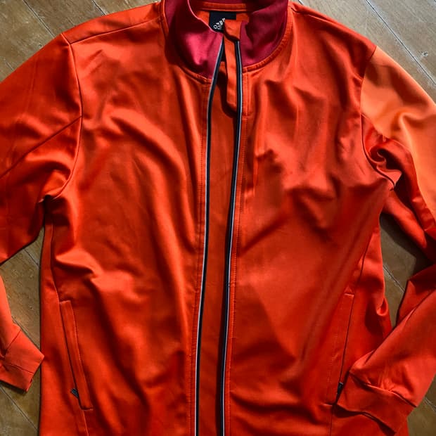 아디다스 오렌지 스포츠 집업 100