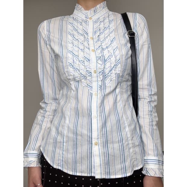 빈티지 콤사이즘 프릴 셔츠