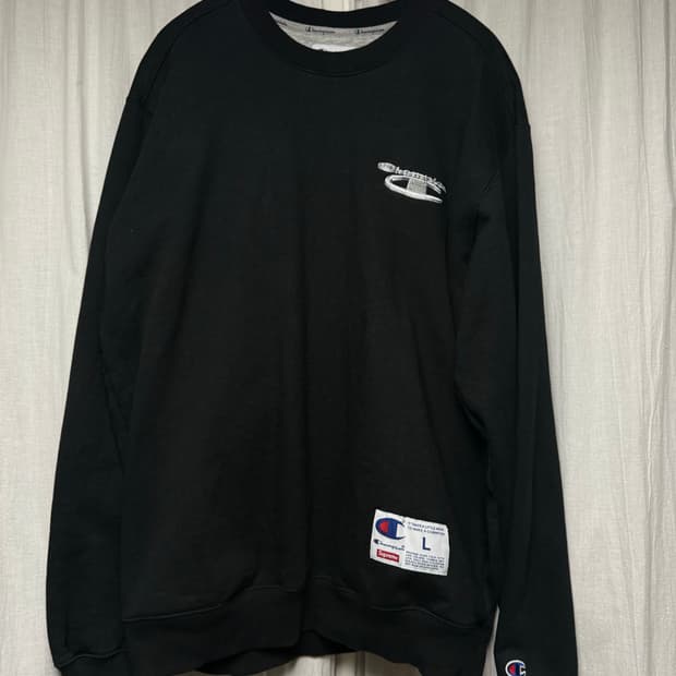 L) 슈프림 챔피온 콜라보 맨투맨 블랙