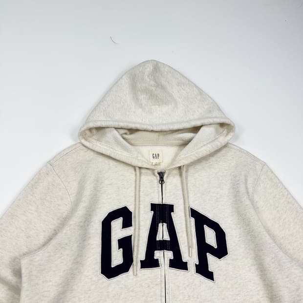 갭 GAP 아이보리 빅로고 후드집업 (S)