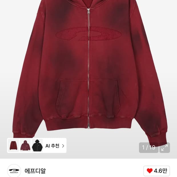 FDR/Gradation WashedDisk Logo HoodZip-up