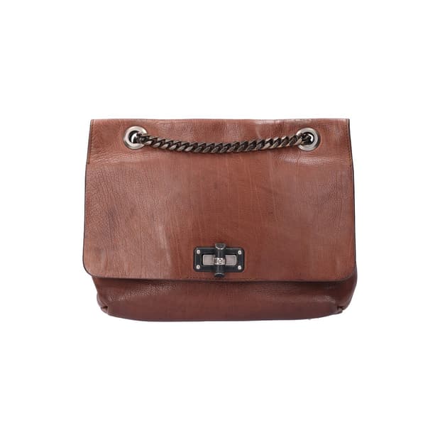 랑방 해피백 레더 브라운