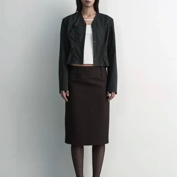 스튜디오테이블 crinkle line shirt 차콜