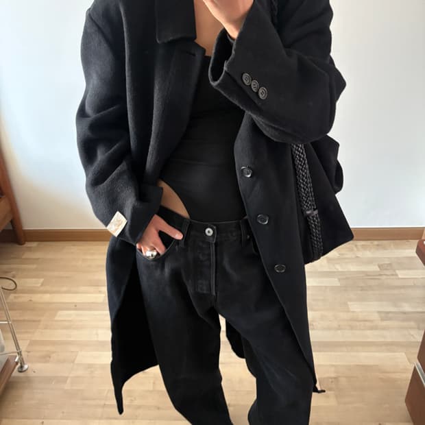 핸드메이드 울100% 코트 