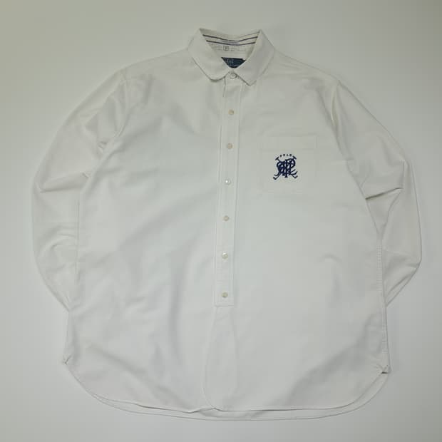 CL461 XL 폴로 90s 코튼 모노그램 화이트 옥스포드 셔츠 남방