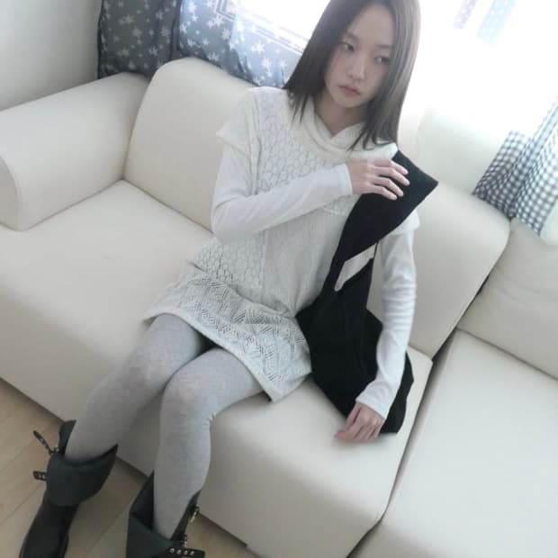 세이지블루 mellow vest (ivory)