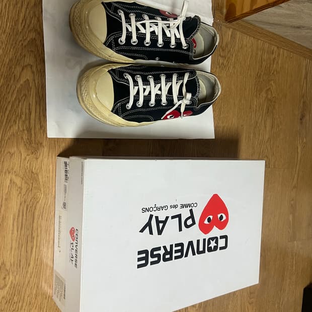 컨버스 꼼데가르송 블랙 로우 스니커즈/265