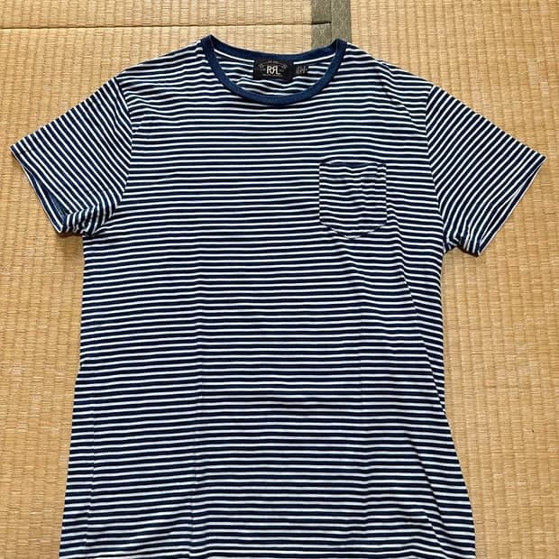 RRL 더블알엘 인디고 스트라이프 포켓 반팔티