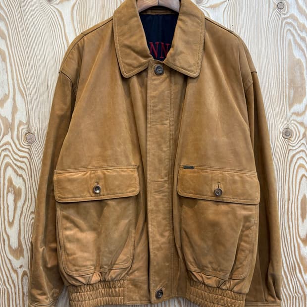 90s 파코나블 빅 포켓 레더 봄버 자켓