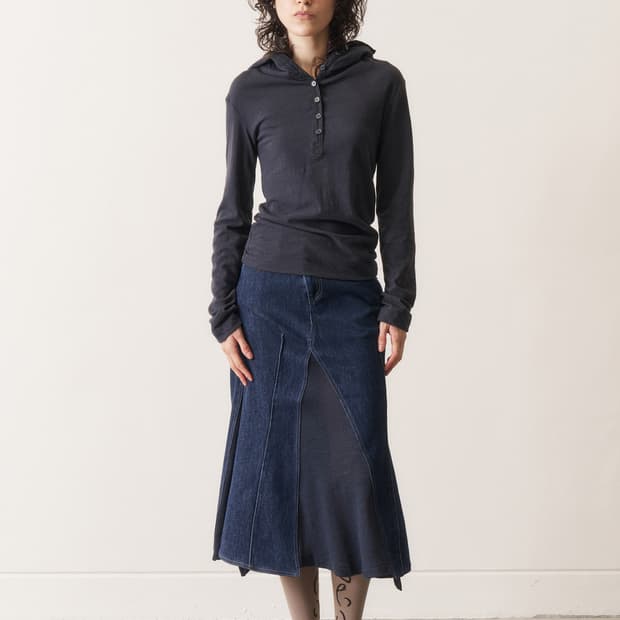 ODLYWORKSHOP Hooded henley tee, washed