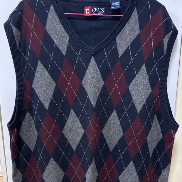 CHAPS 챕스 아가일 니트 조끼