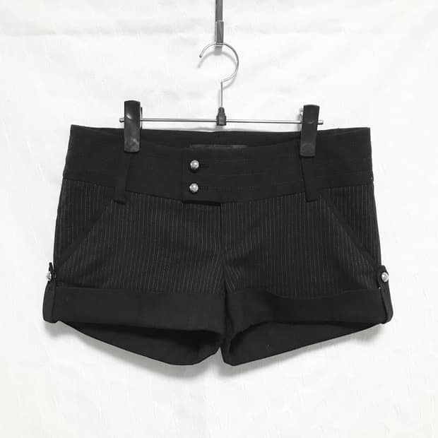 빈티지 갸루 펑크 스트라이프 숏 팬츠 반바지