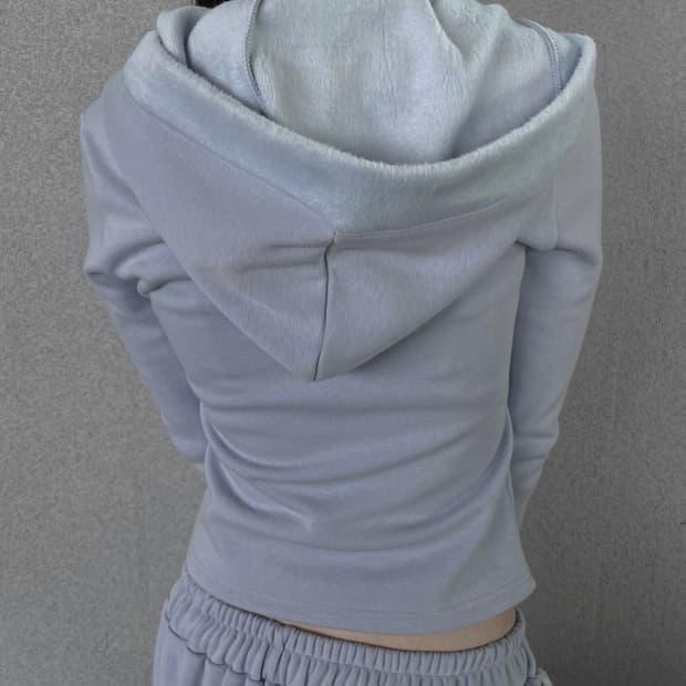 트레이닝 후드 집업 블루