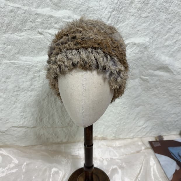 빈티지 토끼털 원색 니트 모자 버킷햇