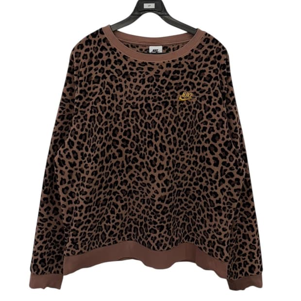 나이키 레오파드 우먼 후리스 맨투맨