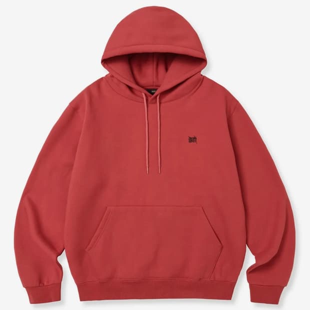 브라운브레스 레드 기모 후드티