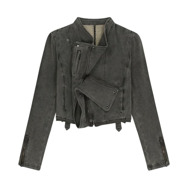 오호스 스판 데님 자켓 카키 ojos