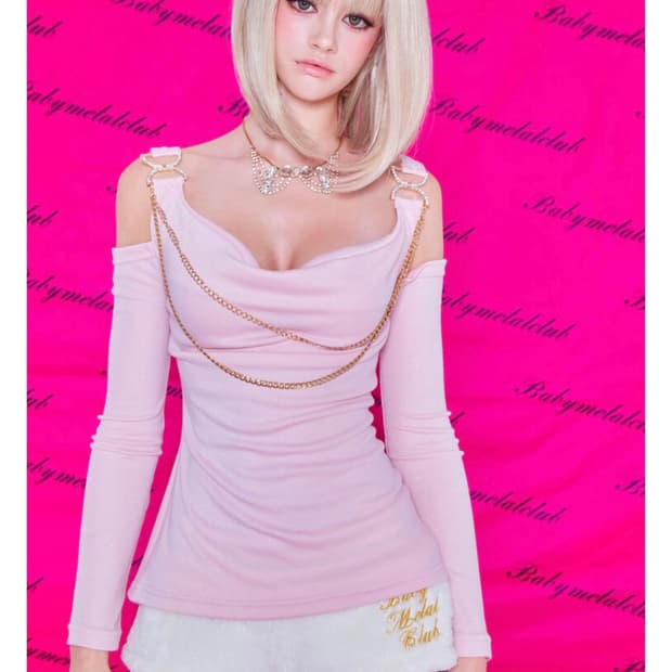 베이비메탈클럽 샤이니 돌 탑 핑크