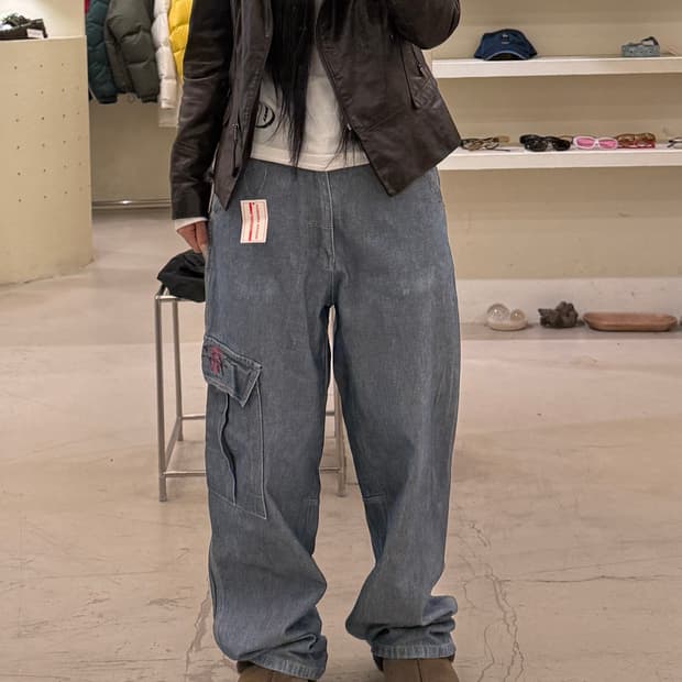 빈티지 더티데님 카고 팬츠 U983