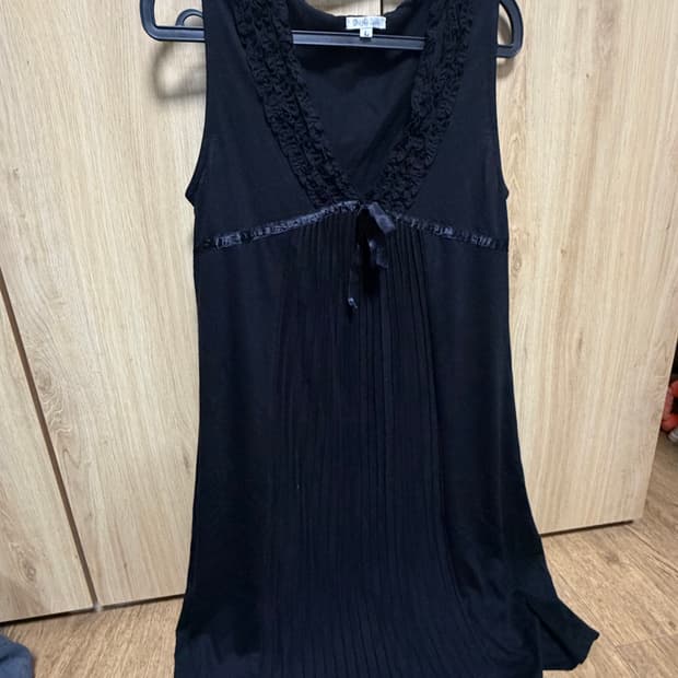 플리츠 레이어드 민소매 슬리브리스 미디원피스 모리걸 하구미 스즈코